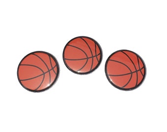 Basketball Magnet, 1", 1.25", 1.5", 2.25", Button Magnet, Basketballs, Basketball Party Favor, Basketball Birthday, Basketball Gift, SE063