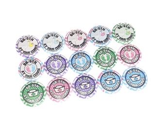 OB, GYN, 1", 1.25", Button, Ob Gyn Theme, Obstetrics, Gynecology, Ob/Gyn, Baby Feet, Stork, Craft Supply, Flatback, Pinback, Badge, OB010