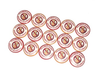 Peanut Allergy, 1", 1.25", Button, Allergy Alert, Allergy Pin, Peanut Alert, Medical Alert, Peanut, Allergy Pinback, Allergy Flatback, AL002
