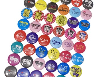 Theater, Drama, 1", 1.25", 1.5", 2.25", Button, Theater Class, Drama Class, Acting Class, Actress Decor, Flatback, Pinback, Badge, HI008