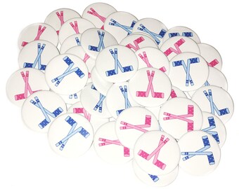 Hockey, Gender Reveal, 1.25", 1.5", 2.25", Pinback Button, Hockey Baby Shower, Team Pink, Team Blue, Baby Reveal, Pink or Blue, VB104, VB085