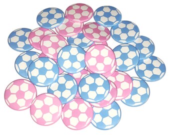 Gender Reveal, Soccer, Pink, Blue, 1.25", 1.5", 2.25", Pinback Button, Futbol, Baby Reveal, Boy or Girl, Pink or Blue, Vote, VB068, VB129