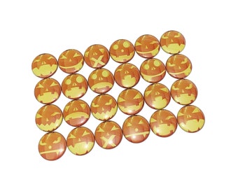 Jack O'Lantern, 1", 1.25", 1.5", 2.25", Button, Pumpkin, Pumpkin Faces, Halloween, Halloween Theme, Pumpkin Flatback, Pumpkin Pinback, H018