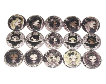 Witch Magnet, Bat Magnet, 1", 1.25", 1.5", 2.25", Button Magnet, Halloween Theme, Fall Decor, Witch Theme, Witch Decor, Halloween, GR010