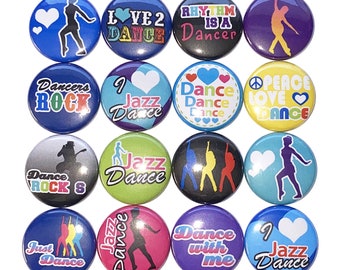 Jazz Magnet, 1", 1.25", Button Magnet, Dance, Party Favor, Gift, Dance Theme, Locker Magnet, CD033