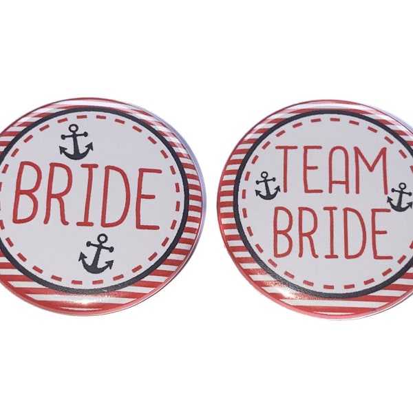 Bachelorette Party, Red, Black, 1.5", 2.25", Pinback Button, Bachelorette Pin, Nautical, Bridal Cruise, Bridal Party Favor, Pin, BW036