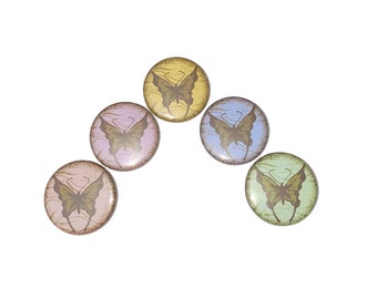 Butterfly Magnet, 1", 1.25", Button Magnet, Green Butterfly, Pink Butterfly, Butterfly Decor, Butterfly Theme, Blue Butterfly, Yellow, B013