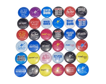 River Magnet, 1", 1.25", 1.5", 2.25", Button Magnet, Party Favor, River Theme, River, River Decor, River Birthday, River Swimming, OH005