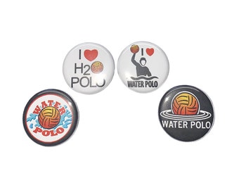 Water Polo, 1", 1.25", 1.5", Button, Polo, Water Sports, Birthday, Party Favor, Gift, Water Sport, Water Polo Ball, Flatback, Pinback, WS003