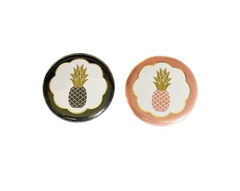 Pineapple, Gender Reveal, Baby Reveal, Black, Coral, 1.25", 1.5", 2.25", Pinback Button, Baby Shower, Boy or Girl, Vote, VB476, VB478