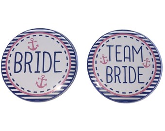 Nautical Bachelorette, Pink, Navy Blue, 1.5", 2.25", Pinback Button, Bridal Party, Bachelorette, Bridal Cruise, Bachelorette Party, BW172