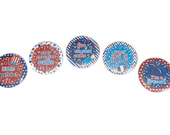 Patriot Magnet, 1", 1.25", 1.5", 2.25", Button Magnet, Independence Day, USA Magnet, US, America, Patriotic Theme, Firework, July 4th, PC017