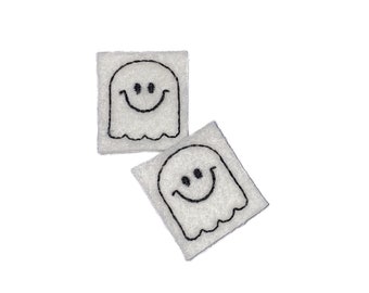 Ghost Felt, 2 Felts, Ghost Patch, Unfinished, Craft Supply, Halloween, Fall Theme, Ghost, Size 1 of 5, EMB071