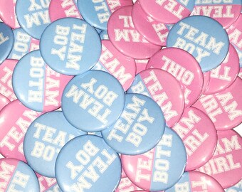 Gender Reveal, Twins, Pink, Blue, 1.25", 1.5", 2.25", Pinback Button, Twin Baby Shower, Twin Baby Reveal, Boys or Girls, VB101, VB121, VB137