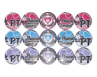 Physical Therapist Magnet, PT Magnet, 1", 1.25", Button Magnet, Physical Therapy, Physical Therapist, Physical Therapist Theme, PT, MP018