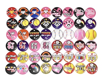 Softball Magnet, 1", 1.25", 1.5", Button Magnet, Softball, Softball Decor, Softball Theme, Party Favor, Gift, Award, Baseball Bat, SE034