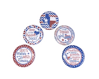 Texas Magnet, 1", 1.25", 1.5", 2.25", Button Magnet, Texas Souvenir, Texas Theme, Texas Decor, Party Favor, State of Texas, Texas, TS008