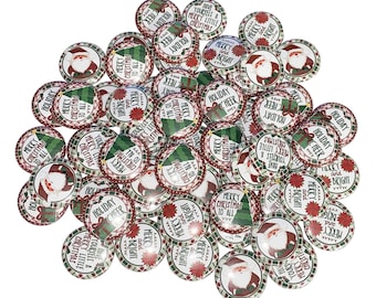 Christmas, Holiday, Santa, 1", 1.25", 1.5", 2.25", Button, Xmas, Christmas Tree, Party Favor, Xmas Gift, Flatback, Pinback, Pin, Badge, X008