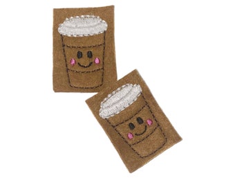 Coffee Felt, Latte Felt, 2 Felts, Brown, Unfinished, Craft Supply, Size 1 of 3, EMB119