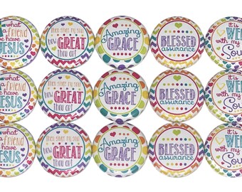 Religious Magnet, 1", 1.25", 1.5", 2.25", Button Magnet, Jesus, Christian, Faith, Praise, Church, Party Favor, Gift, FT001