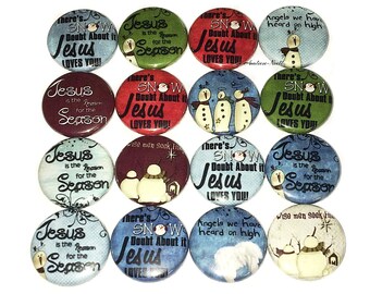 Snowman Magnet, Jesus Magnet, 1", 1.25", 1.5", 2.25", Button Magnet, Christmas Magnet, Christian, Religious, Snoman, Xmas, Holiday, X035