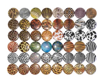 Animal Print Magnet, 1", 1.25", 1.5", 2.25", Button Magnet, Cougar, Leopard Magnet, Zebra, Tiger, Cow Magnet, Giraffe Magnet, Snake, A001