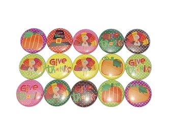 Thanksgiving Magnet, 1", 1.25", Button Magnet, Thanksgiving, Thanksgiving Decor, Pilgrom Hat, Turkey, Pumpkin, Fall, Holiday Magnet, TG006
