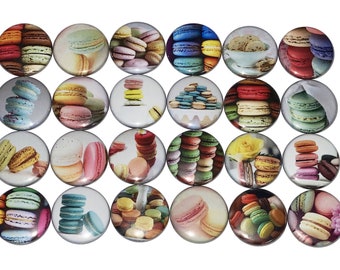Macaron Magnet, Macaroon Magnet, 1", 1.25", 1.5", 2.25", Button Magnet, Macaron Theme, Macaron Decor, Cookies, Macaron, Party Favor, FD041