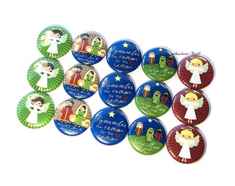 Nativity, 1", 1.25", 1.5", 2.25", Button, Nativity Button, Christmas, Nativity Theme, Nativity Decor, Pinback, Flatback, Pin, Badge, X020
