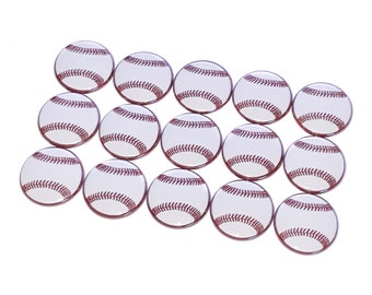 Baseball, 1", 1.25", 1.5", 2.25", Button, Baseball Theme, Baseball Decor, Baseball Party Favor, Gift, Flatback, Pinback, Pin, Badge, SE058