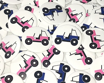 Gender Reveal, Pink, Blue, 4x4, 1.25", 1.5", 2.25", Pinback Button, Boy or Girl, Baby Reveal, 4x4 Baby Shower, Wheeling, Buggy, VB182, VB197