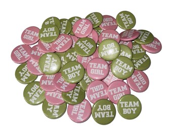 Gender Reveal, Pistachio Green, Rose Pink, 1.25", 1.5", 2.25", Pinback Button, Baby Shower, Vote, VB572, VB565