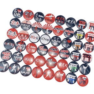 Karate, 1&quot;, 1.25&quot;, Button, Party Favor, Martial Arts, Karate Decor, Karate Birthday, Karate Theme, Karate Theme, Flatback, Pinback, KM002