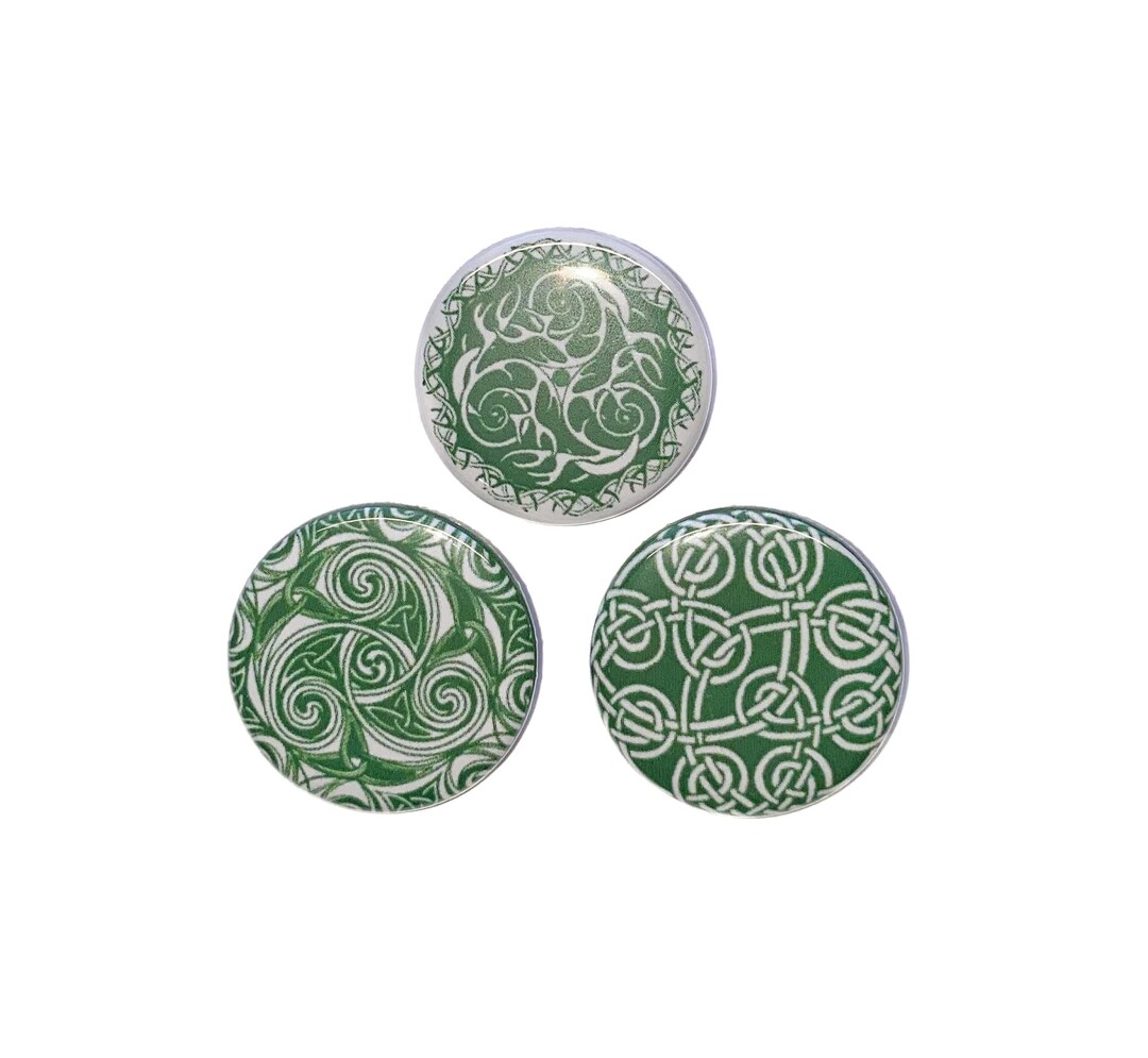 Celtic, Green, 1", 1.25", Button, Celtic Theme, Celtic Decor, Green ...