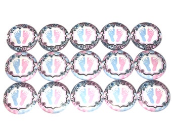Baby Feet Magnet, Pink, Blue, 1", 1.25", Button Magnet, Party Favor, Baby Feet Decor, Baby Feet Theme, Pink Baby Feet, Blue Baby Feet, CB007