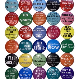 Funny Magnet, 1&quot;, 1.25&quot;, 1.5&quot;, 2.25&quot;, Button Magnet, Humor Magnet, Quotes, Funny Decor, Funny Quotes, Humor Theme, Humor, Q034