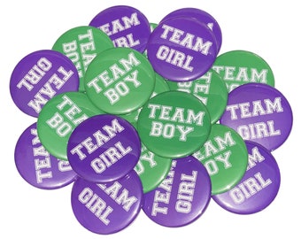 Gender Reveal, Purple, Green, 1.25", 1.5", 2.25", Pinback Button, Mardi Gras, Baby Shower, Baby Reveal, Boy or Girl, Baby Vote, VB110, VB122