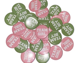 Gender Reveal, Avocado Green, Rose Pink, 1.25", 1.5", 2.25", Pinback Button, Baby Shower, Vote, VB568, VB565
