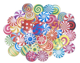 Peppermint, Lollipop, Candy, 1", 1.25", 1.5", 2.25", Button, Peppermint Candy, Party Favor, Holiday, Candy Theme, Flatback, Pinback, FD017