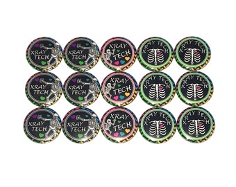 Xray Tech Magnet, 1", 1.25", 1.5", Button Magnet, Xray Tech, Radiology, Xray Technician, Radiologist Magnet, Party Favor, Skeleton , XR010