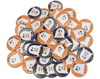 Gender Reveal, Ghost, Orange, Black, 1.25", 1.5", 2.25", Pinback Button, Halloween, Baby Reveal, Boy or Girl, Baby Vote, Pins, VB030, VB032