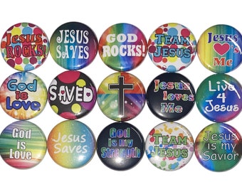 Jesus Saves Magnet, 1", 1.25", Button Magnet, Christian, Jesus Loves Me Magnet, Jesus Magnet, Church Decor, VBS, Party, Gift, God, FT026