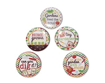 Garden Magnet, Gardening, 1", 1.25", 1.5", 2.25", Button Magnet, Garden Decor, Party Favor, Garden Theme, Home Grown, Gardener, Grow, FG001