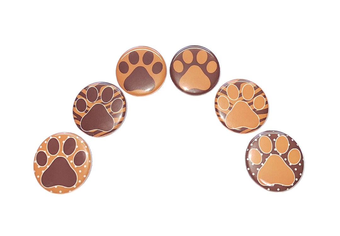 Paw Maroon Paw Orange Paw 1 1.25 Etsy