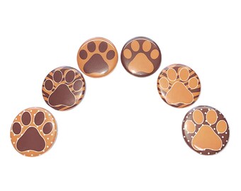 Paw Magnet, Maroon Paw, Orange Paw, 1", 1.25", 1.5", Button Magnet, Maroon, Orange, School Spirit, School Colors, Team Colors, Paw, PP021