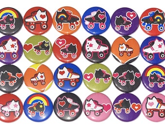 Roller Skate Magnet, 1", 1.25", 1.5", Button Magnet, Roller Skate, Skating Theme, Skating Decor, Party Favor, Skating, Gift, Skate, SK006
