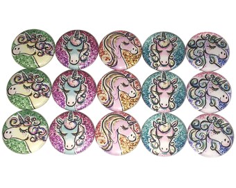 Unicorn Magnet, 1", 1.25", 1.5", 2.25", Button Magnet, Unicorn, Unicorn Theme, Unicorn Decor, Unicorn Birthday, Unicorn Party Favor, MC018