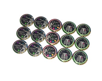 Xray Tech, 1", 1.25", 1.5", Button, Xray Tech, Radiology, Xray Technician, Radiologist Magnet, Party Favor, Skeleton, Bone, Ribs, XR010