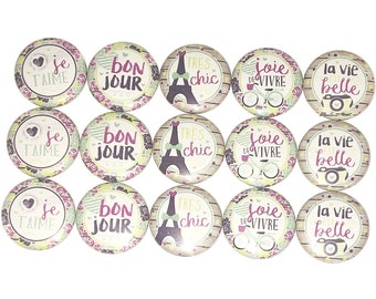 Paris Magnet, 1", 1.25", 1.5", 2.25", Button Magnet, Paris, Gift, Paris Decor, Bike, Party Favor, Paris Theme, Eiffel Tower, Bon Jour, TS006