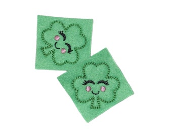 Shamrock Felt, 2 Felts, Shamrock Patch, Green, Unfinished, Craft Supply, Lashes, St. Patrick's Day, Saint Patrick's, Size 1 of 4, EMB099